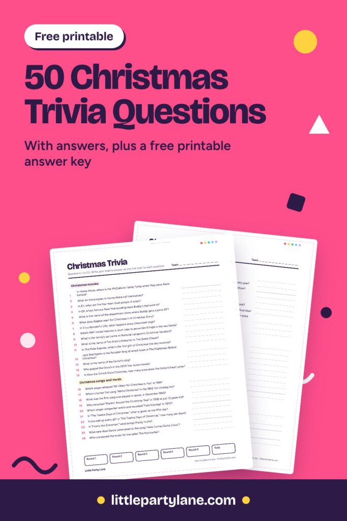 50 Christmas Trivia Questions and Answers (Free Printable)