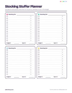 Stocking Stuffer Planner